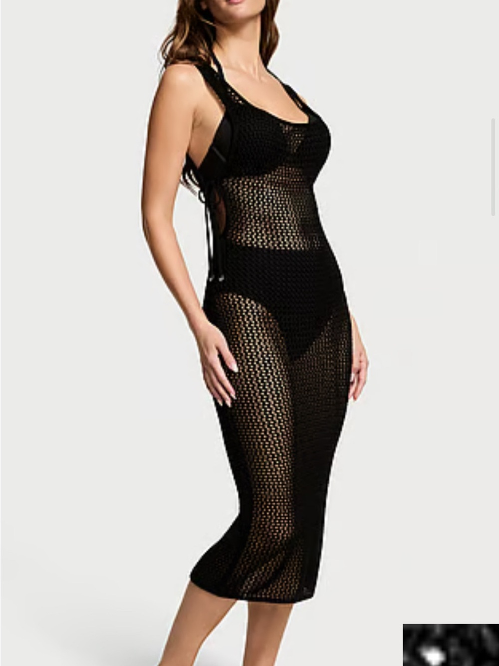 Victoria's Secret Black Crochet Swim Coverup Dress